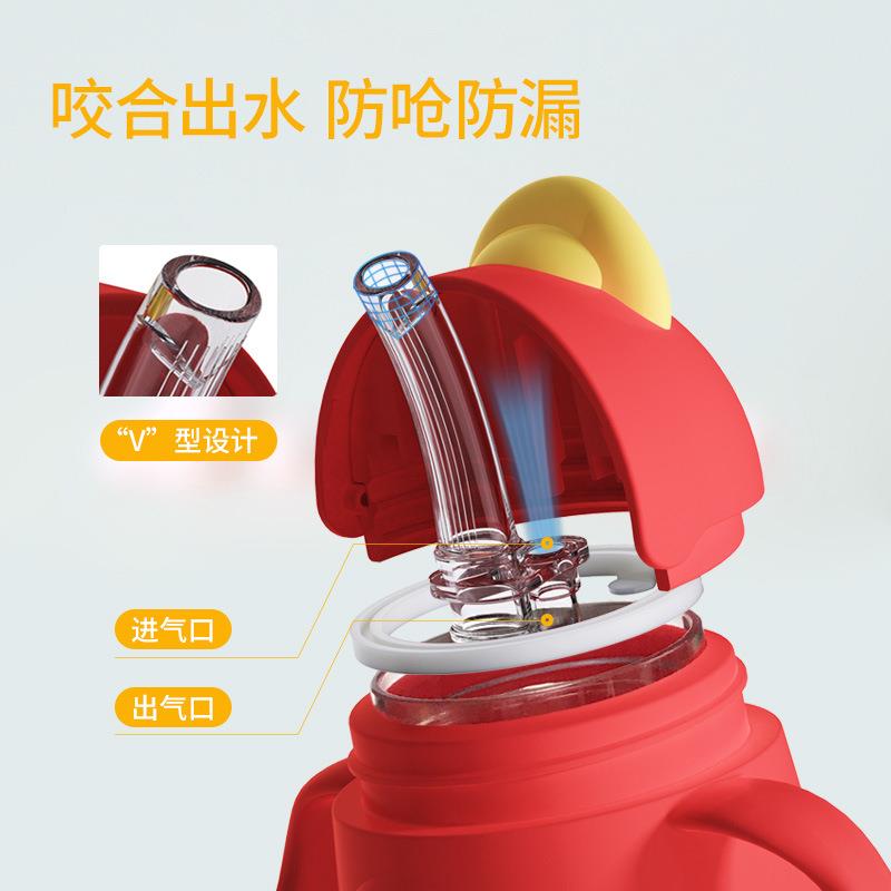 新款直销艾可思开心鸭卡通儿童高颜值吸管水杯创意韩版可爱学生防