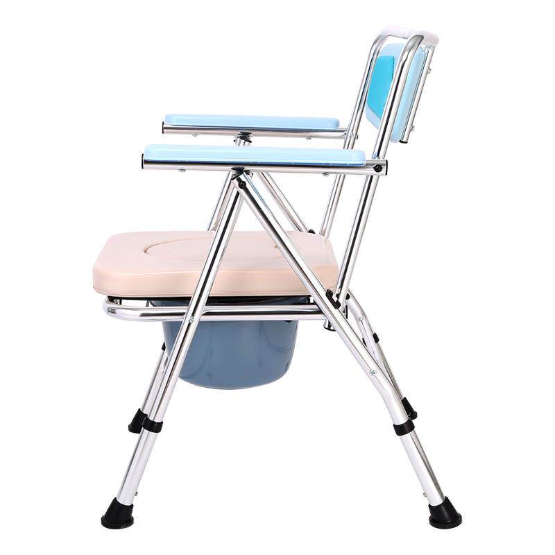 铝合金坐叠便折坐便器家用3037皮革软人面坐便椅孕妇老坐便椅洗澡