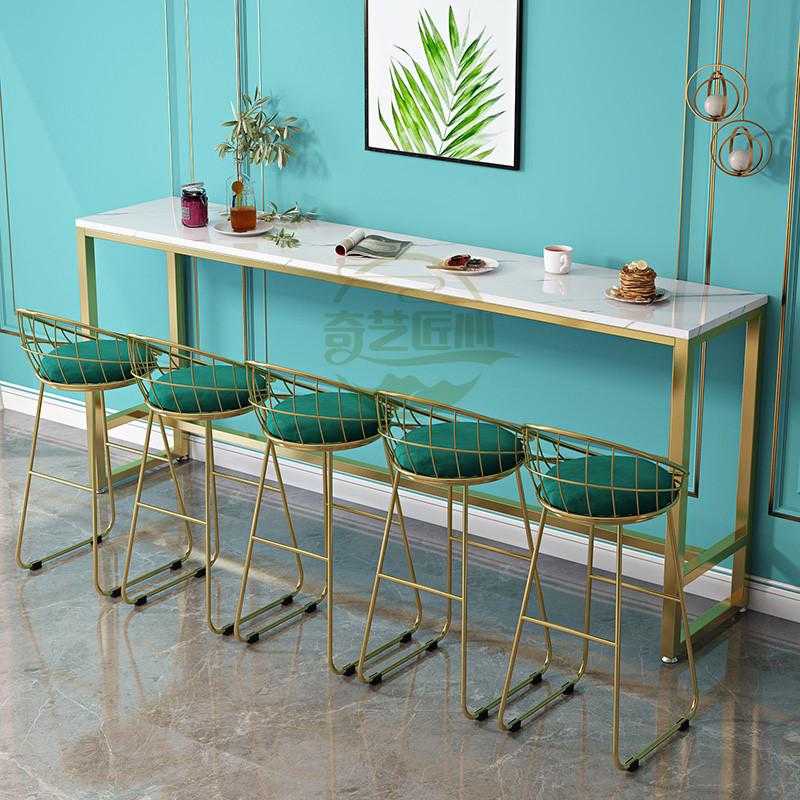 靠墙吧台桌高脚桌小吧台阳台长条桌靠墙桌商用奶茶店吧台桌椅组合