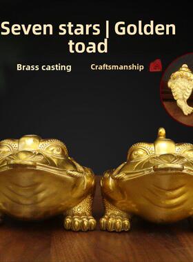 纯铜雌雄金蟾蜍，吉祥兽饰一对，三脚金蟾蜍，钱串金蟾蜍，雌雄金