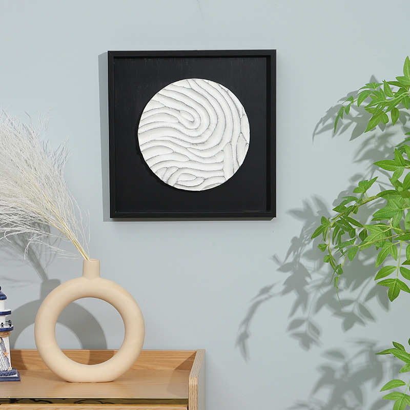 现代轻奢手工雕刻3D实物装饰画浮雕地形实木墙画立体挂画玄关壁画