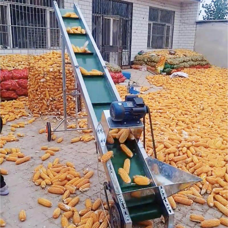 双链条玉米棒子输送机传送带漏粒籽漏杂质输送带家用玉米上棒机
