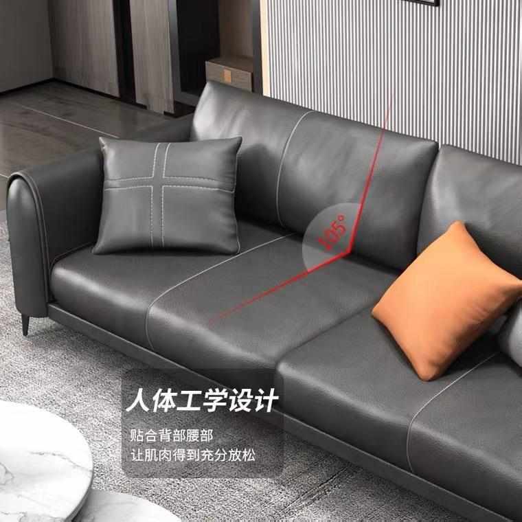 办公室沙发茶几组合现代简约商务会客接待洽谈轻奢实木三人位