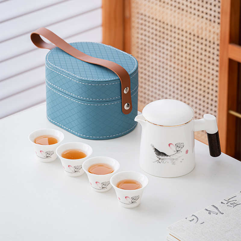 旅行茶具套装便携式户外泡茶壶一壶四杯快客杯露营核查户随身套装