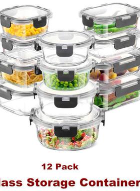 Glass Food Storage Containers Meal Prep Leftovers Lunch