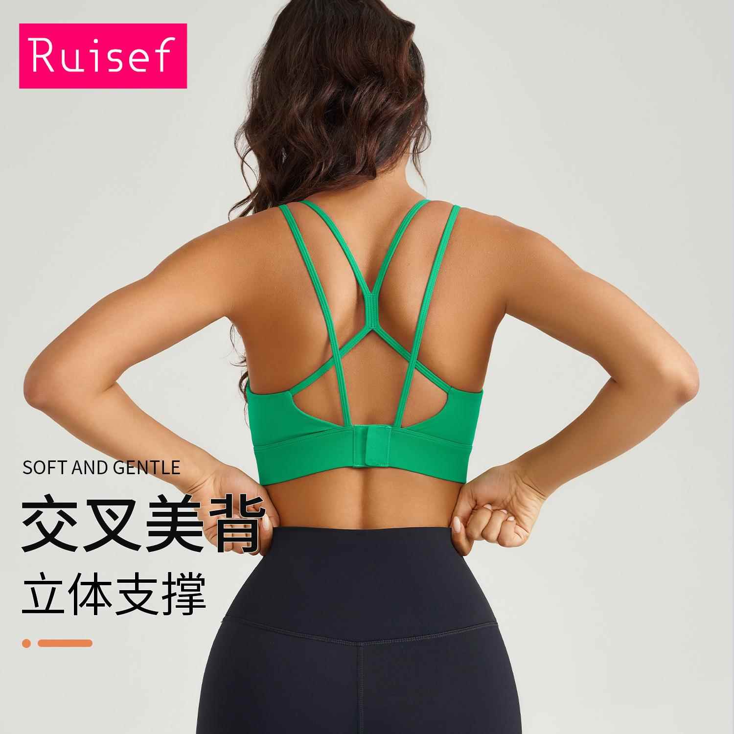 Thin sports bra, women's shock-absorbing yoga suit,