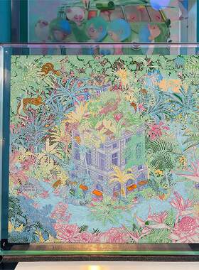 亚克力丝巾玄关装饰画高级感小众艺术屋顶花园多巴胺挂画绿色壁画