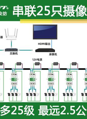 嘉您网络一线通监控串联交换机连12V摄像头中继器级联宝安防专用