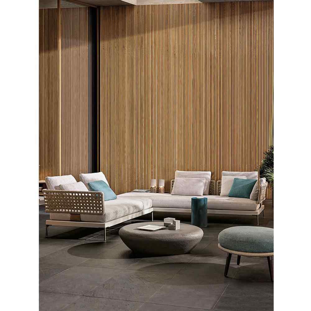 户外藤编沙发组合露台室外庭院露天花园别墅防晒防水茶几柚木家具