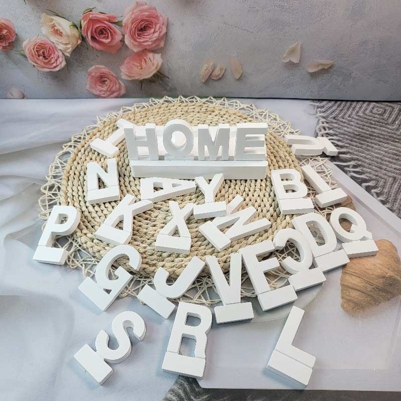 S0178英文字母+9849底座装饰摆件烛台石膏模具 DIY硅胶模具