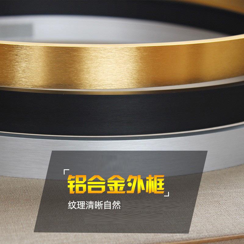 高清磨砂圆形浴室镜铝合金边框Led发光镜子智能镜洗手间除雾镜