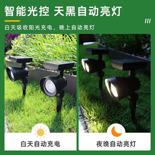 太阳能户外照树射灯庭院防水小路投射灯别墅园林LED聚光灯