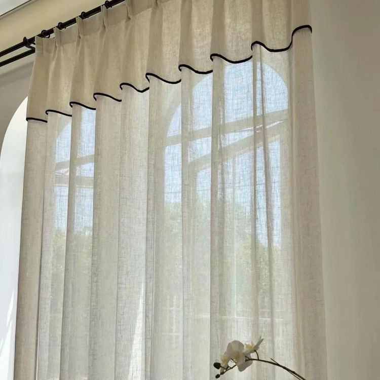 个性眉头帘头亚麻纱帘透光不透人诧寂风阳台客厅隔断衣帽间门帘,居家布艺,窗纱,淘宝优惠券,粉丝福利购,淘宝优惠卷