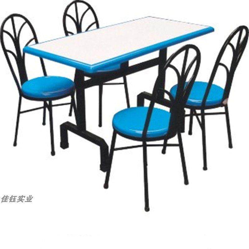 成都四人分体学生员工玻钢餐桌椅不锈钢学校教职工食堂连体方桌凳