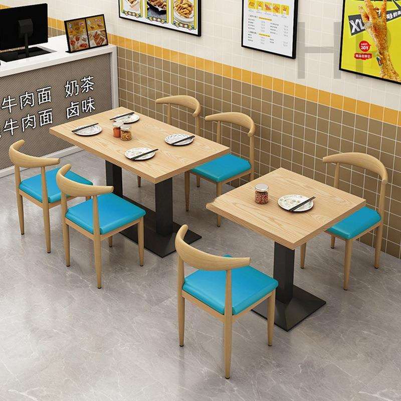 快餐店小吃面馆烧烤早餐餐饮店桌椅奶茶甜品店桌子椅子组合