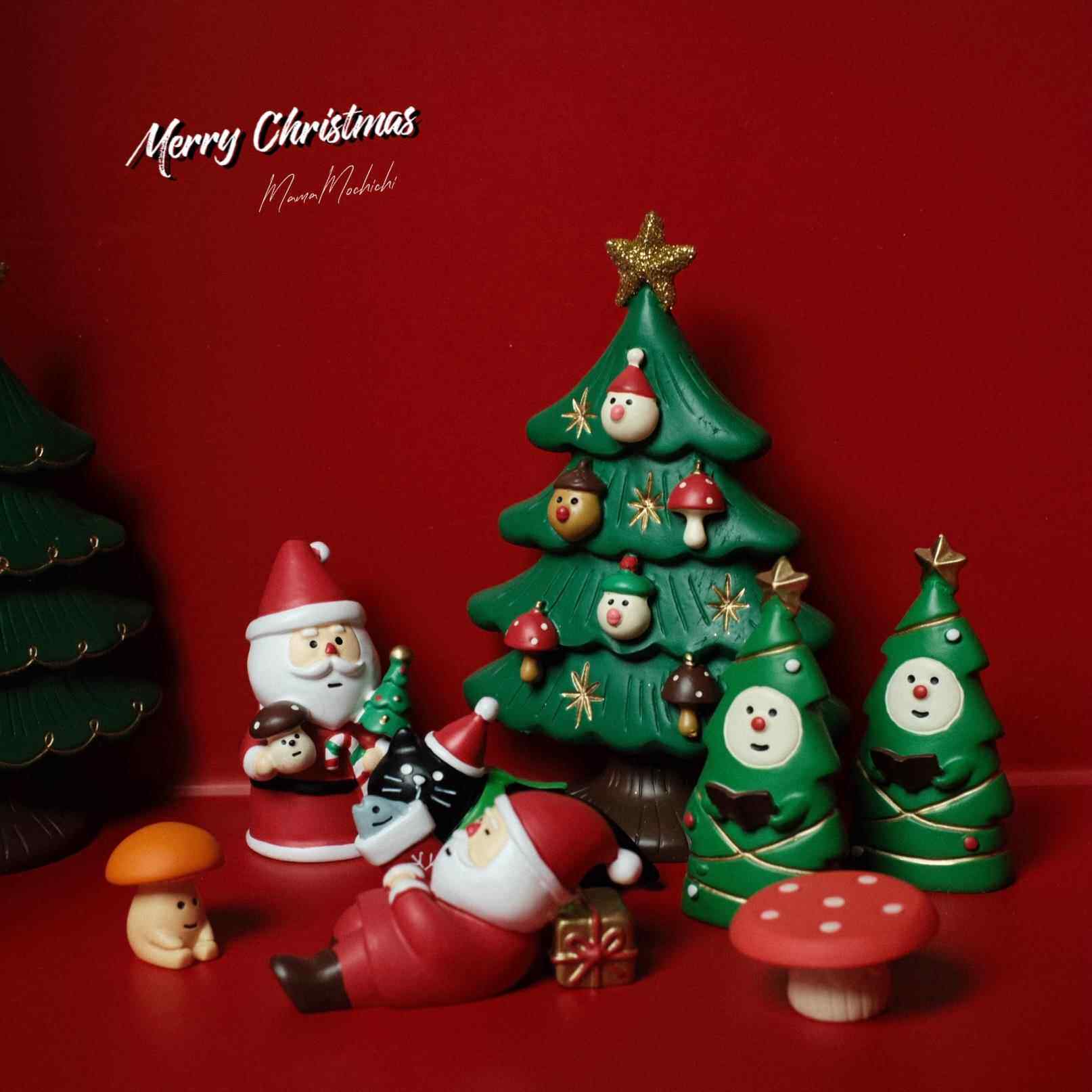 小小圣诞可爱圣诞树圣诞老人桌面圣诞节公仔场景治愈装饰摆件礼物