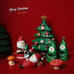 小小圣诞可爱圣诞树圣诞老人桌面圣诞节公仔场景治愈装饰摆件礼物