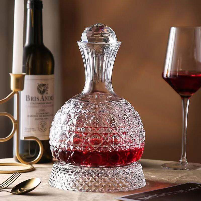 新款轻奢高档红酒酒水晶旋涡醒酒器套装家用高颜值创意酒柜摆件