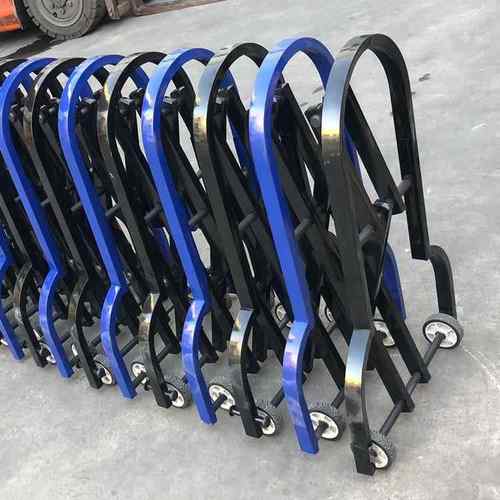 优惠不锈钢烤漆伸缩推拉护栏临时施工隔离围栏手推折叠路伸缩路障