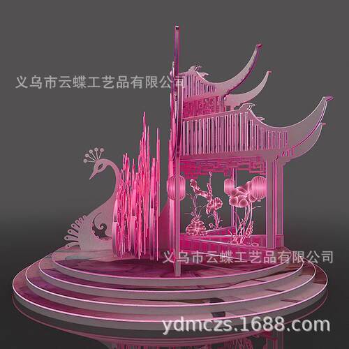 EKB商场头美陈饰婚庆接亲口改屏风dp点装美陈场景布置堆造型国潮