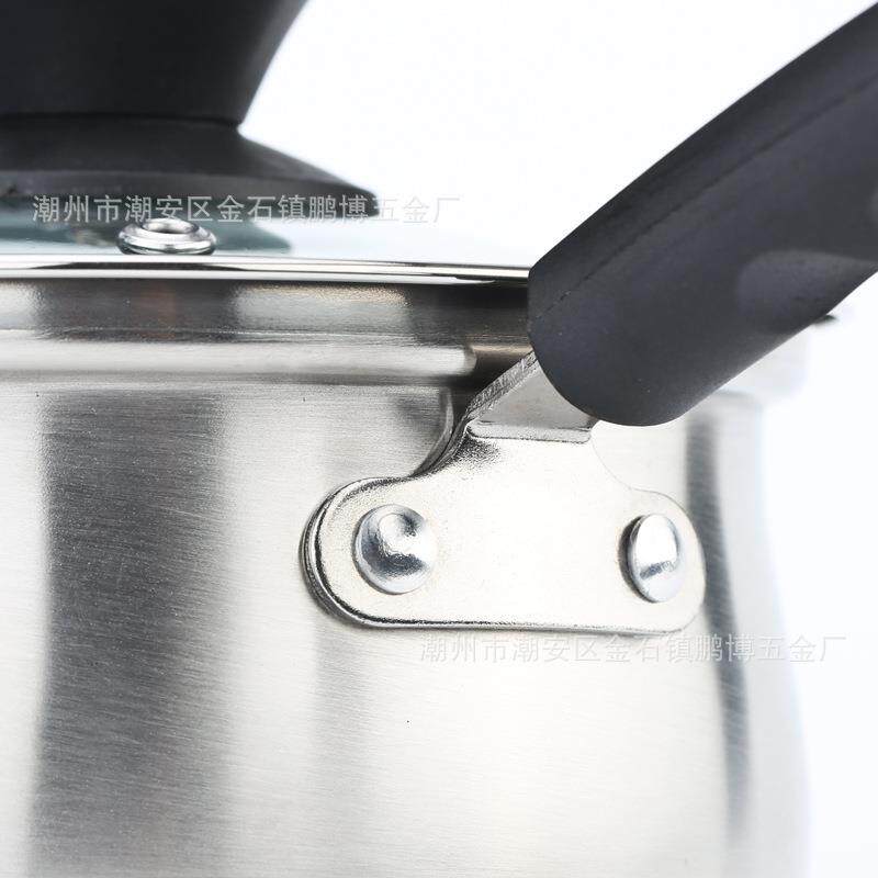 304不锈钢奶锅18cm 复底加厚单柄小汤锅电磁炉锅热奶锅厨房泡面锅