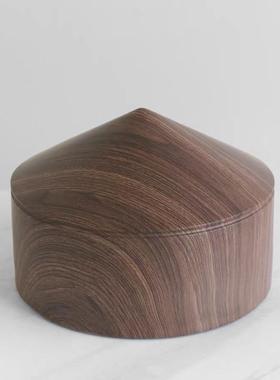 现代创意简约设计感木纹树脂锥形几何摆件轻奢样板间客厅软装饰品