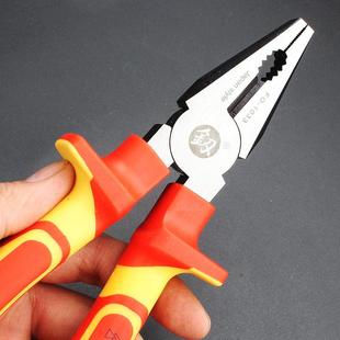 0冈工具ED丝V绝缘耐压100福V钢钳无品牌 老虎钳子电工工具尖嘴钳