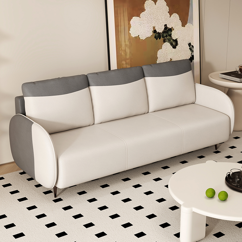 小户型沙发家用客厅猫爪皮简约轻奢现代单双人三人位组合直排式