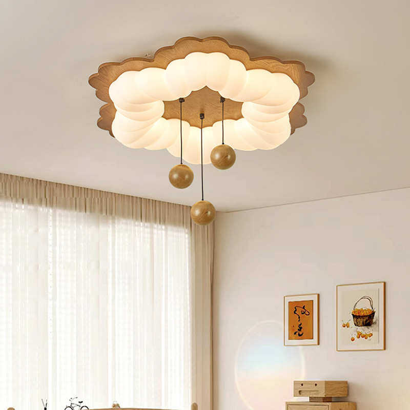 吸顶灯卧室灯法式中古主卧灯护眼实木侘寂风温馨儿童房间泡泡灯具,家装灯饰光源,智能吸顶灯,淘宝优惠券,粉丝福利购,淘宝优惠卷