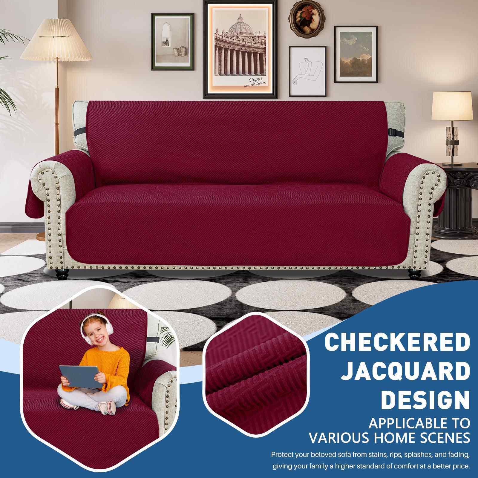 脏新款回形纯色弹力PVS防水防滑耐用宠沙发垫通物沙发垫套