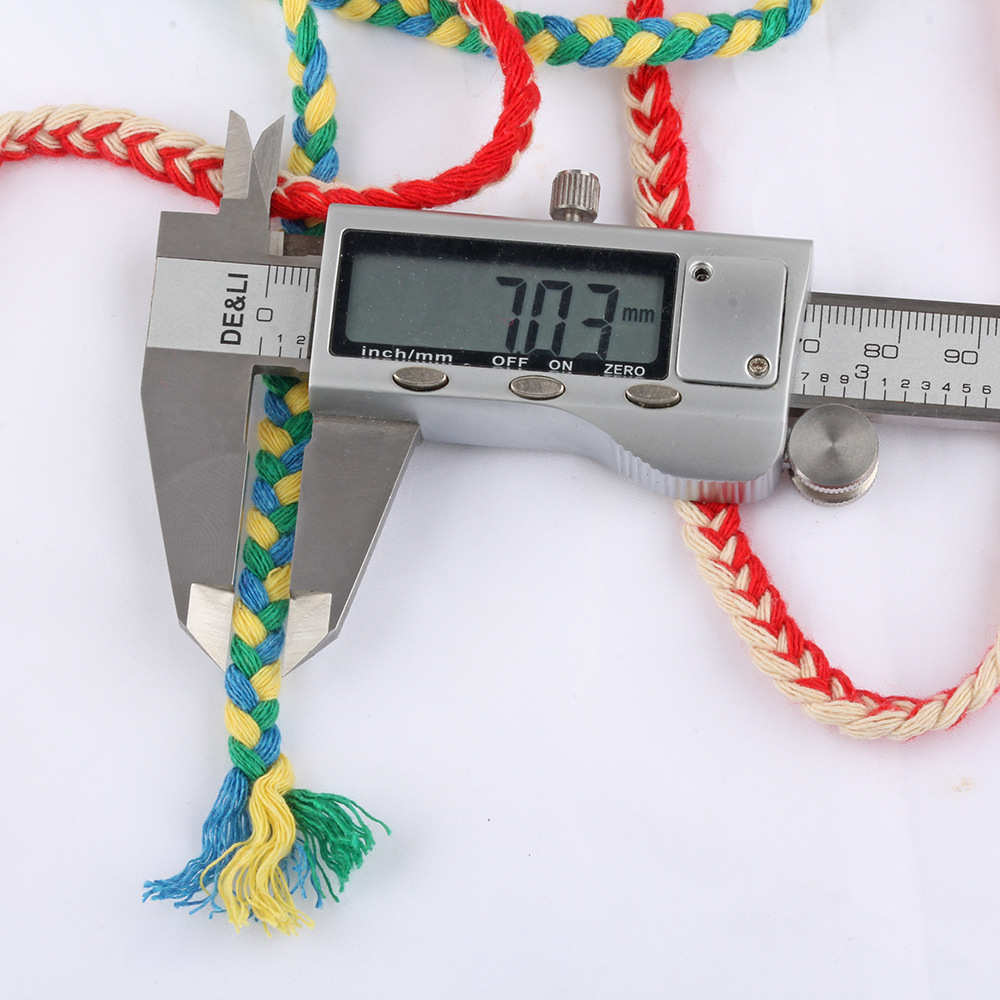 【七】三色辫子棉绳 7毫米粗民族风格装饰绳 7mm辫子花边棉绳
