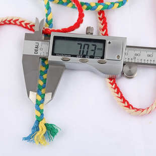 7毫米民族风格 三色三股辫子棉绳 装 饰绳编织绳 腰带绳 裤 棉绳