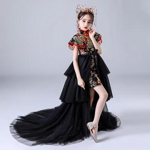 高档女童中式旗袍表儿童装唐样板、时尚t台燕尾服、全、国流行改