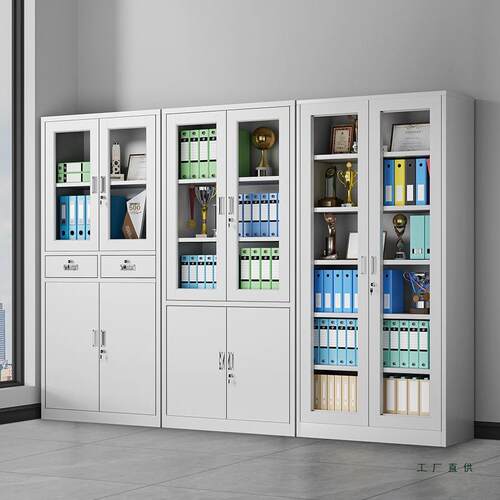 财务凭证柜铁皮柜文件柜办公室资料柜档案收纳带锁矮柜储物柜靠墙