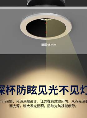 嵌入式高显色深防眩射灯led窄边框科锐7.5公分洗墙灯无主灯 筒灯