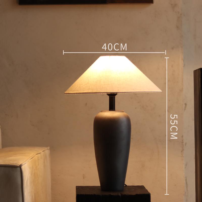 正品雅禅意灯陶罐台灯氛围装饰桌面轻奢台灯新中式暖光侘灯寂黑中