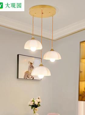 餐灯现代简厅约意三头餐桌具饭厅吧台吊灯灯具中创山灯662L271
