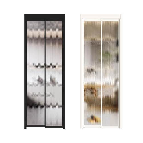 PT门磁吸PD门推拉平开折叠一体门轻奢浴室厨房阳台钢化玻璃门极简