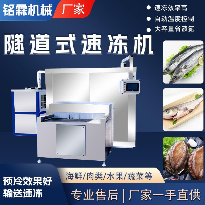 供应SSD-100面食隧道式速冻机龙虾设尾网带式单机海鲜速冻挂冰备
