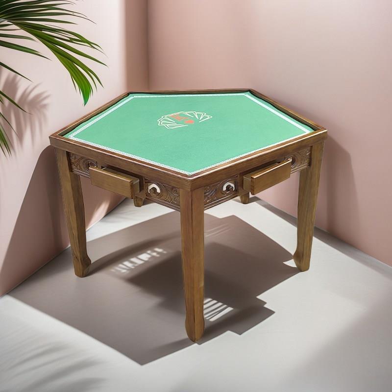 实木棋牌桌五角桌保皇掼蛋桌够级六角桌德州扑克斗地主五边形桌子