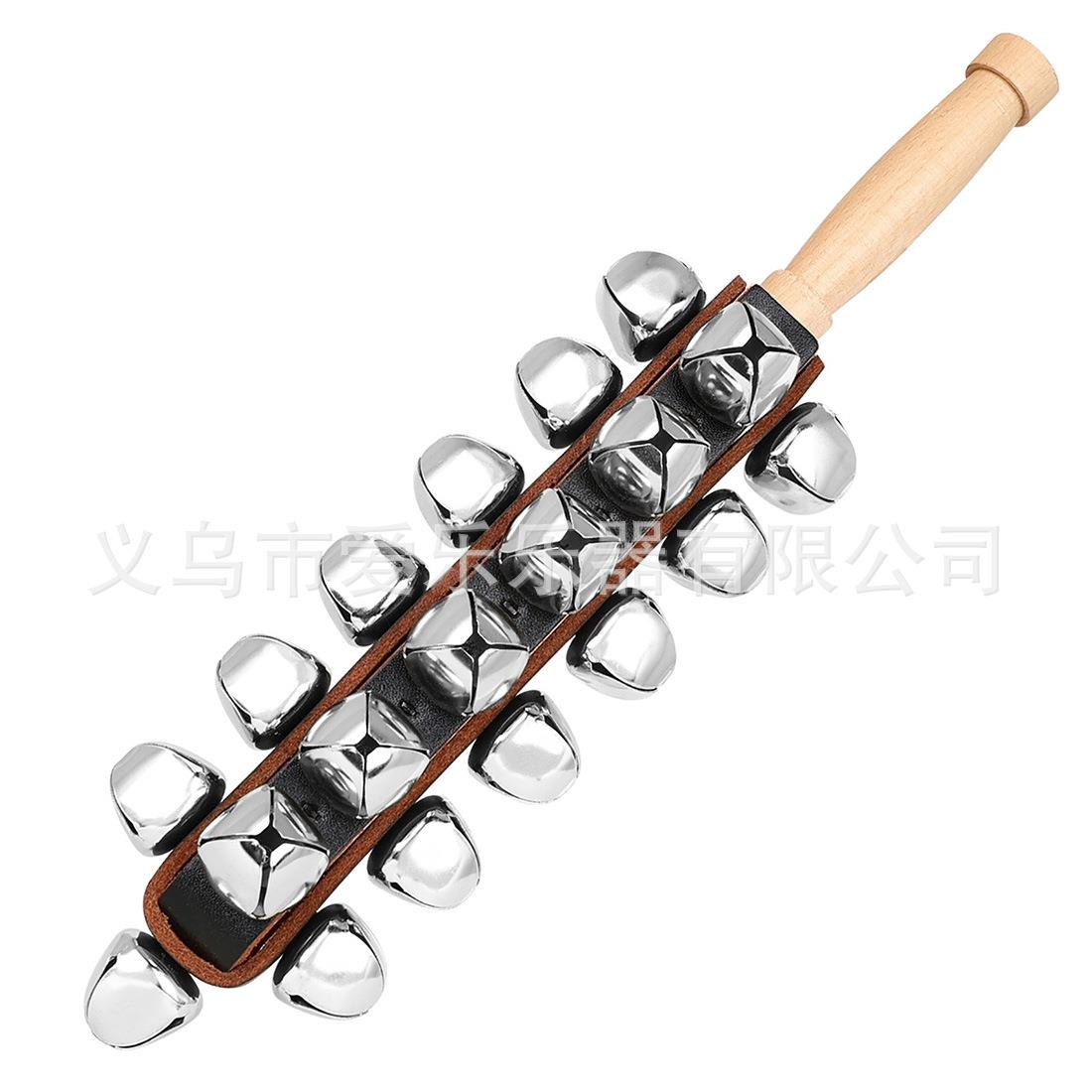 乐团打击乐器25音棒铃一对装榉木手柄串铃专业手摇铃棒25铃雪橇铃