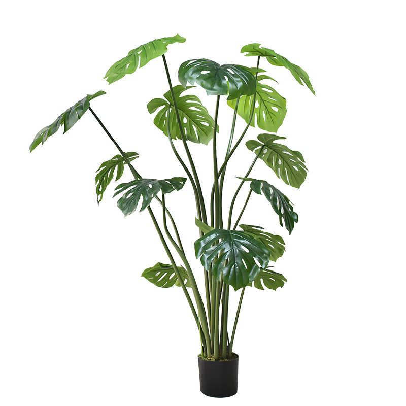 假高端仿真客厅盆栽龟背品质叶落室内绿造景地摆件家居植橱窗装饰