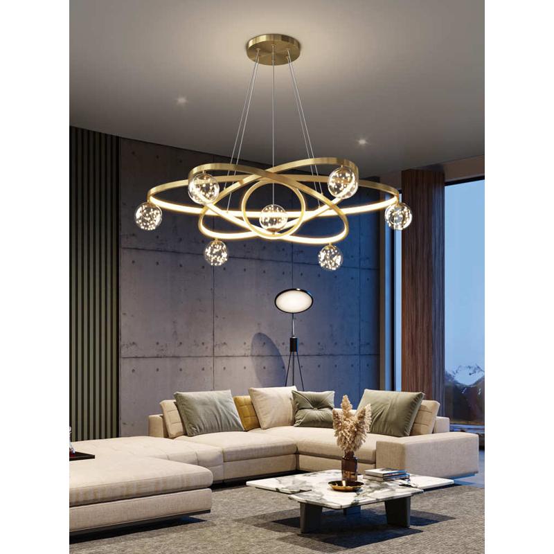 客厅灯吊灯简约现代大气2024年新款北欧创意网红轻奢灯具全屋套餐