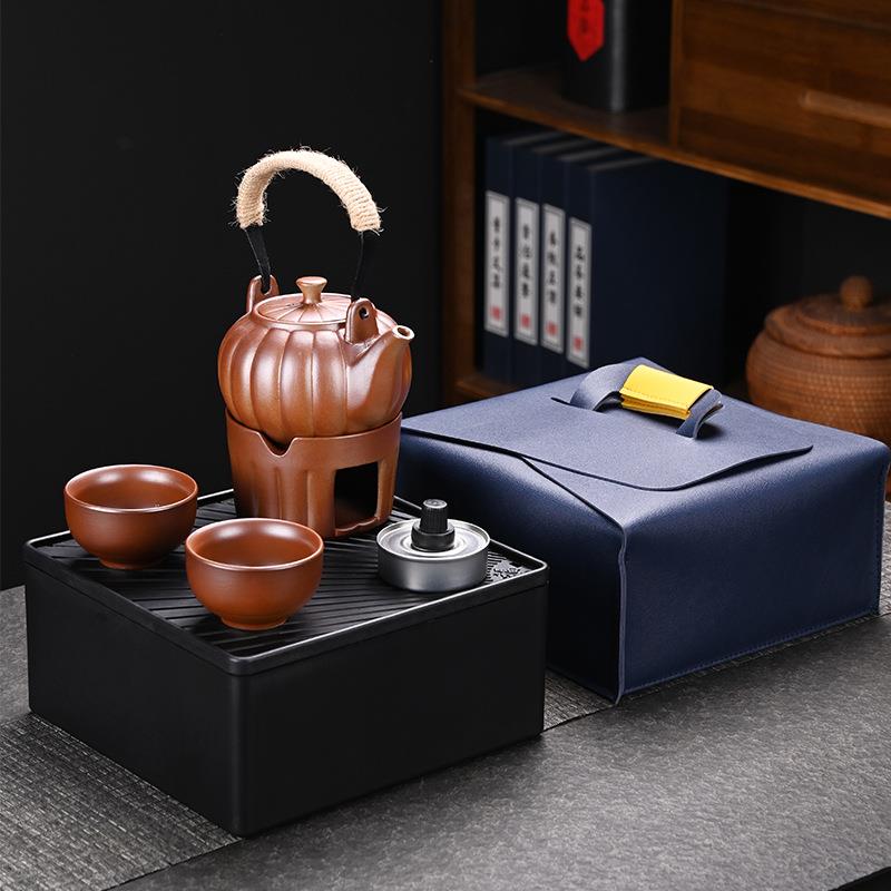 便携式旅行户外茶具套装可烧水炉野外露营煮茶壶泡茶炉具围炉煮茶