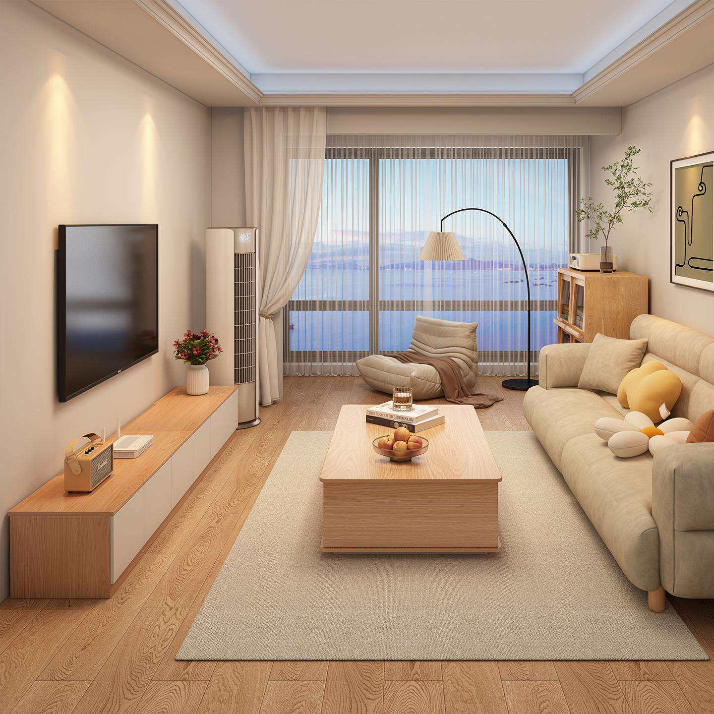 茶几客厅家用2026新款原木风桌子简约现代小户型沙发茶几桌电视柜