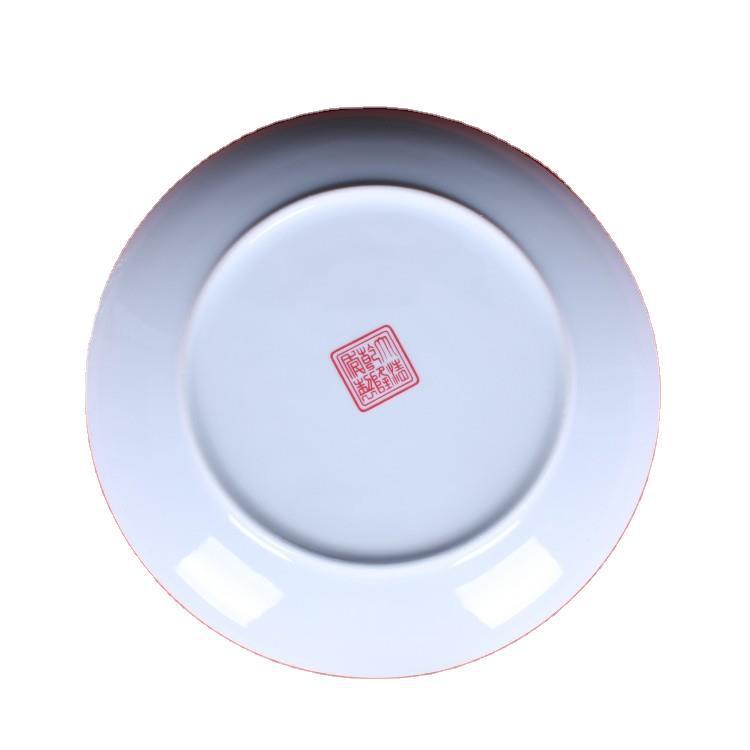 景德镇陶瓷挂盘黄色花开富贵挂盘礼品盘陶瓷工艺品厂家