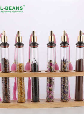 密封罐孔收纳实木展示架咖啡豆试管6分装展示架保存闻香玻璃瓶