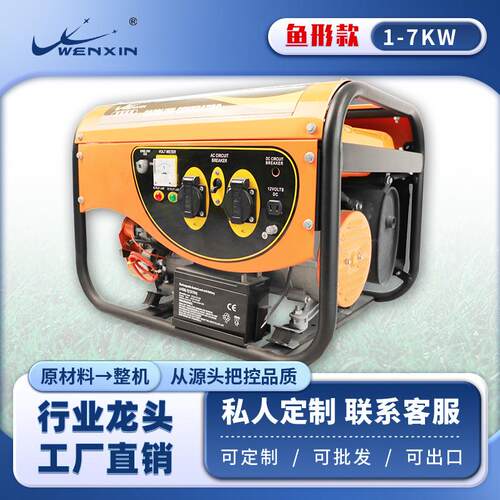 本地小型便携汽油发电机家用静音220V380v户外手摇500w