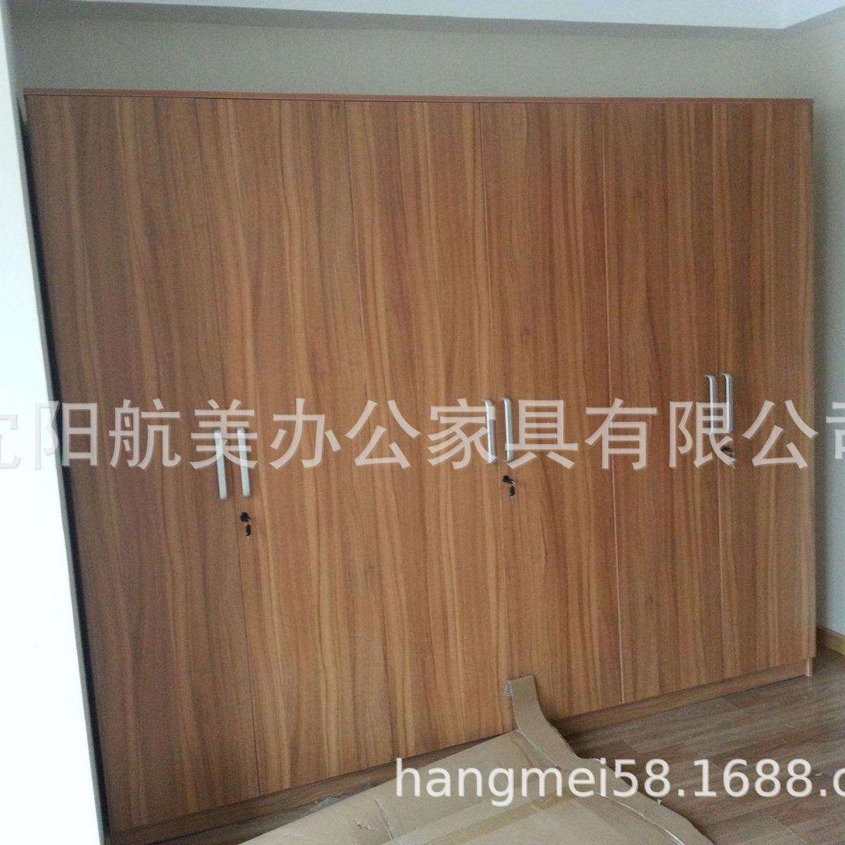 沈阳航美板式文件柜员工木质资料柜档案柜老板办公室背景玻璃书柜