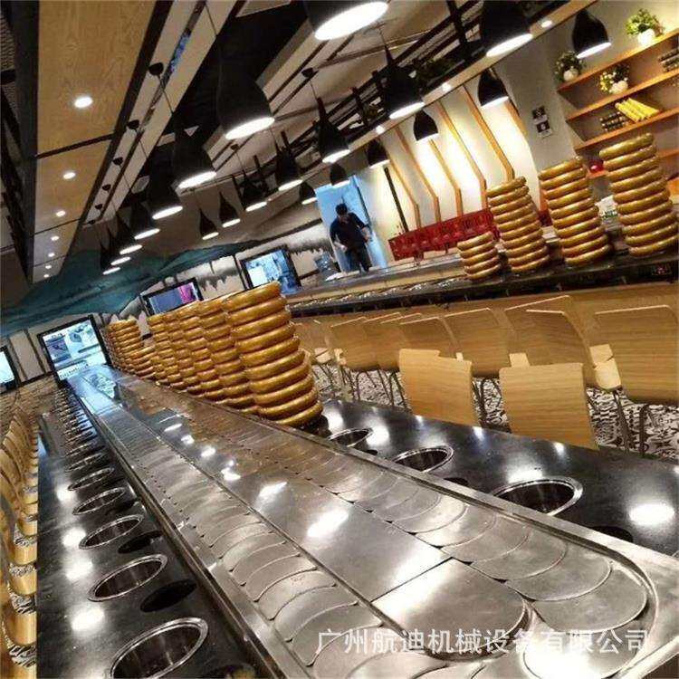 厂家输送带转转小火锅餐桌设备一体火锅设备自助小火锅设备